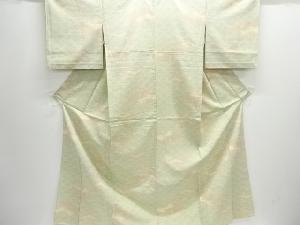 雲に青海波模様織り出し本塩沢単衣着物